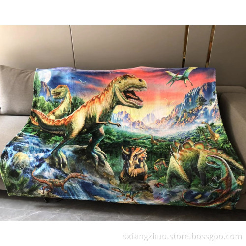 super soft warm Velvet Plush Throw Kids Boys children cute dinosaur blanket